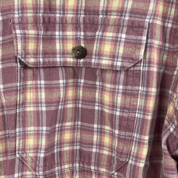 Patagonia Rose Mauve Pink Organic Cotton Plaid Flannel Shirt Size L Large - Picture 4 of 13